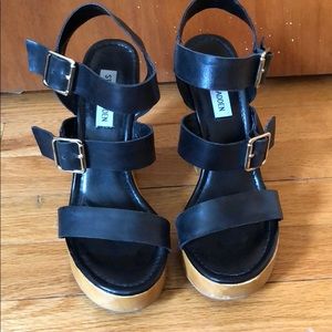 Steve Madden platform wood block heel sandals